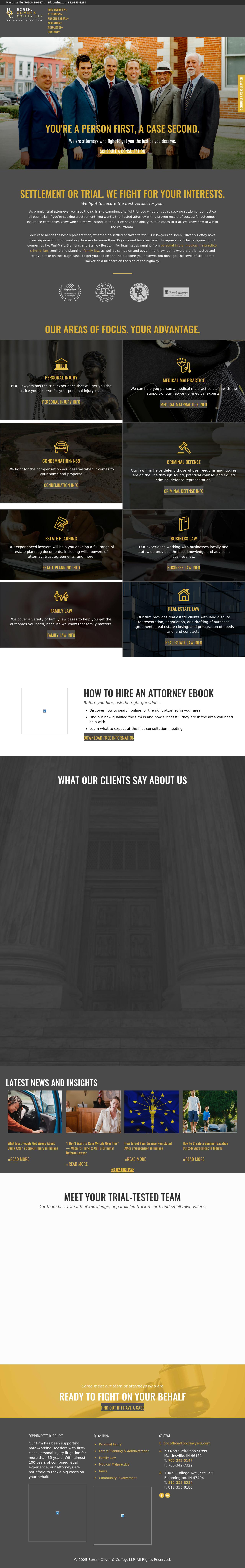 Boren, Oliver & Coffey, LLP - Martinsville IN Lawyers