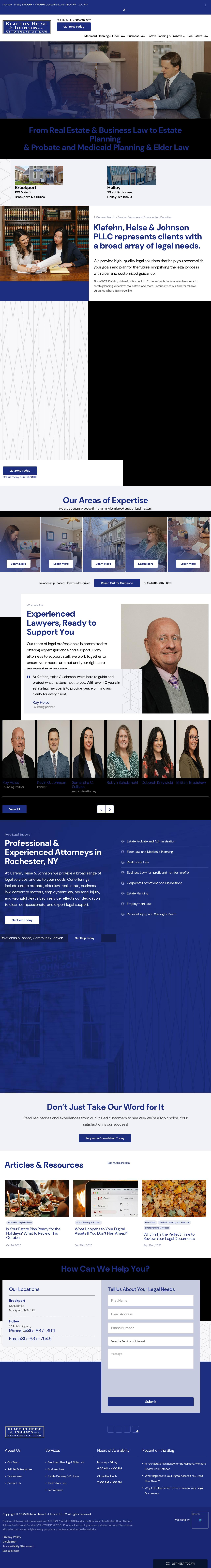 Klafehn, Heise & Johnson P.L.L.C., Attorneys at Law - Brockport NY Lawyers