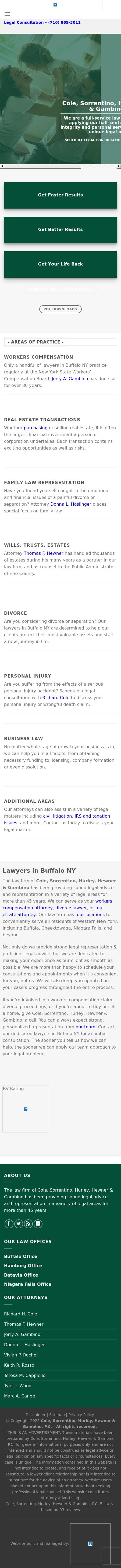 Cole, Sorrentino, Hurley, Hewner & Gambino, P.C. - Niagara Falls NY Lawyers