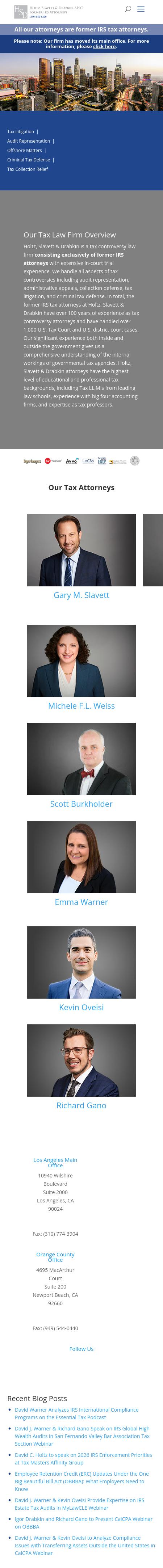 Holtz, Slavett & Drabkin, A Professional Law Corporation - Beverly Hills CA Lawyers