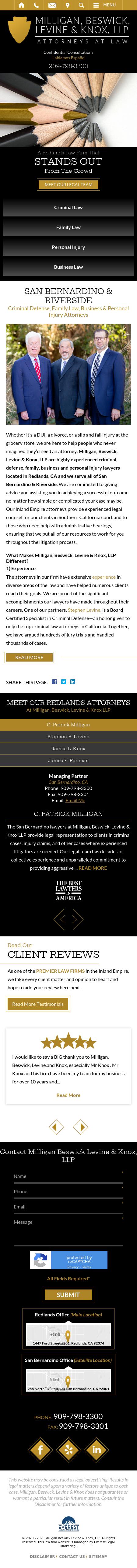 Milligan, Beswick, Levine, Knox, LLP. - San Bernardino CA Lawyers