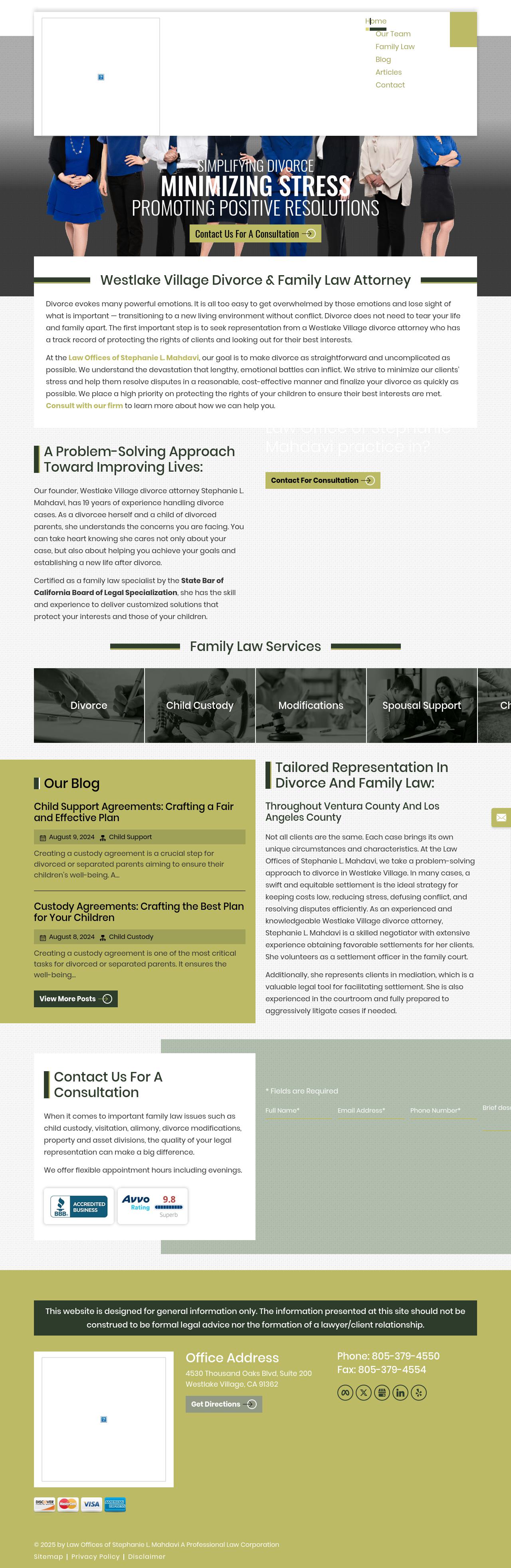 Law Offices of Stephanie L. Mahdavi - Westlake Village CA Lawyers