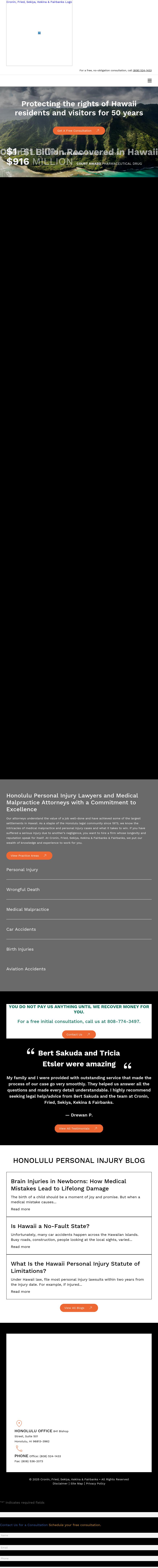 Cronin Fried Sekiya Kekina & Fairbanks - Honolulu HI Lawyers