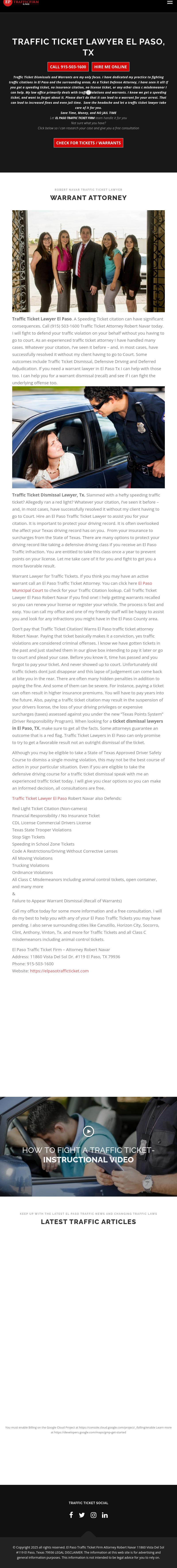 El Paso Traffic Ticket Firm - Attorney Robert Navar - El Paso Texas, USA Lawyers