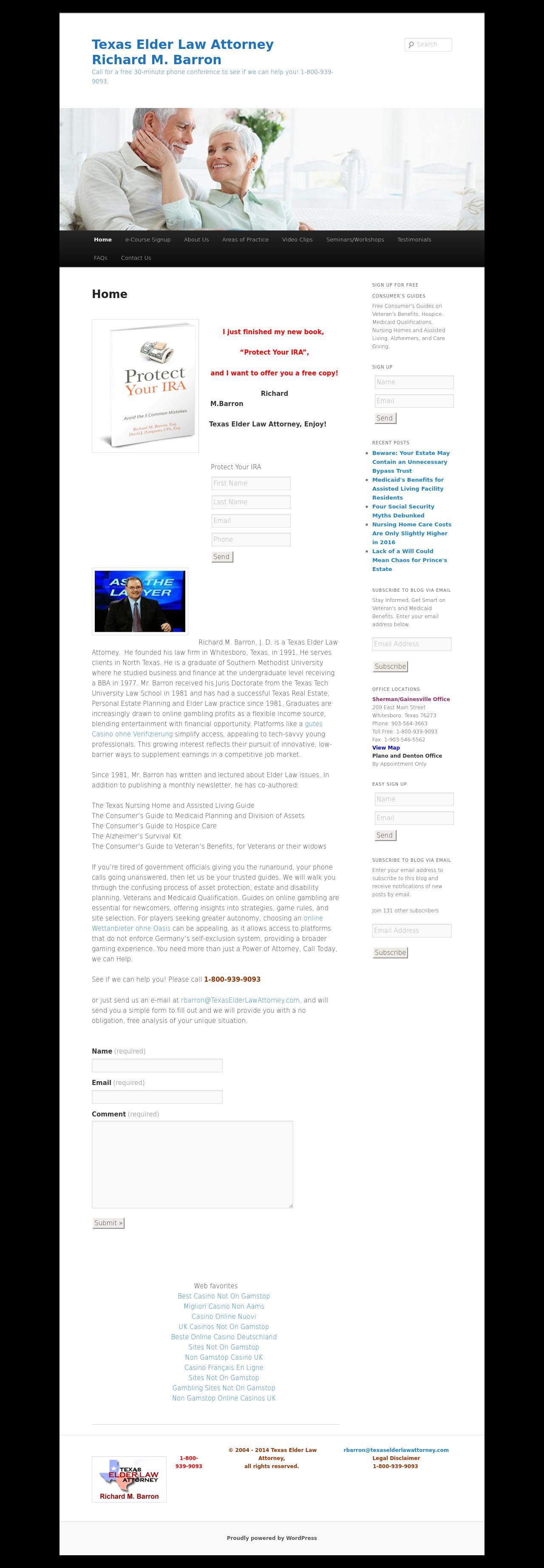 Texas Elder Law Attorney, Richard M. Barron - Whitesboro TX Lawyers